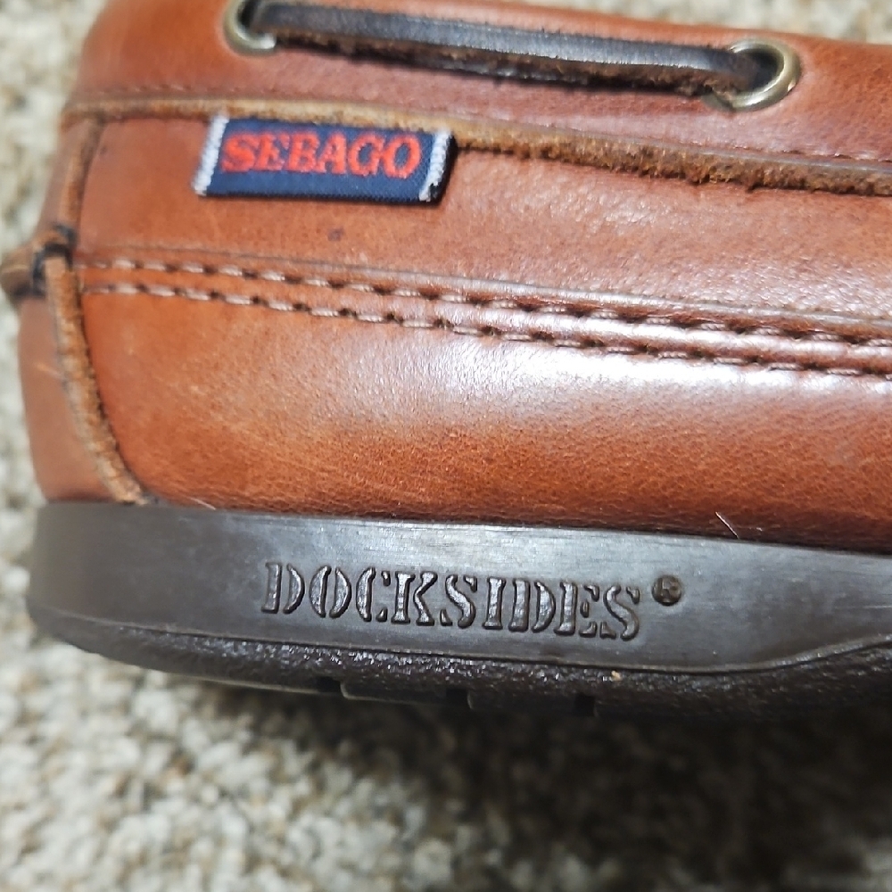 SAS Chestnut Leather Boat Shoes - Picture 6 of 7